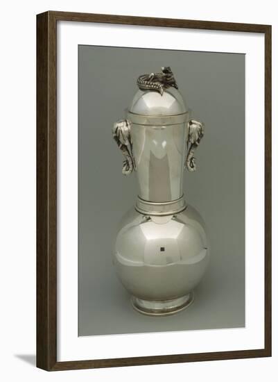 Potiche, Large Ceramic, Silver Plated Vase, Made for Roman Jeweler Roberto Angeletti-Francesco Colonna-Framed Giclee Print