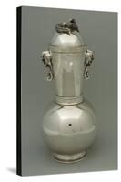 Potiche, Large Ceramic, Silver Plated Vase, Made for Roman Jeweler Roberto Angeletti-Francesco Colonna-Stretched Canvas