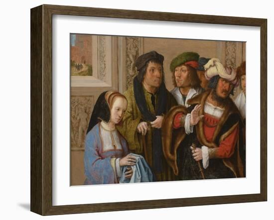 Potiphar's Wife Displays Joseph's Garment, C. 1512-Lucas van Leyden-Framed Giclee Print