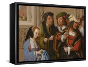 Potiphar's Wife Displays Joseph's Garment, C. 1512-Lucas van Leyden-Framed Stretched Canvas