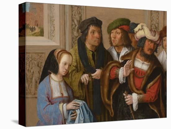 Potiphar's Wife Displays Joseph's Garment, C. 1512-Lucas van Leyden-Stretched Canvas