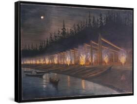 Potlach at Old Man House-Raphael Coombs-Framed Stretched Canvas