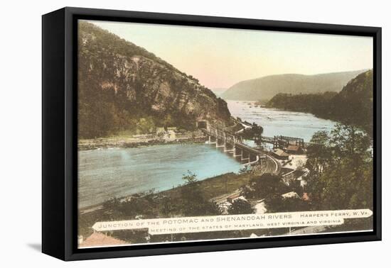 Potomac and Shenandoah Rivers, Harper's Ferry, West Virginia-null-Framed Stretched Canvas
