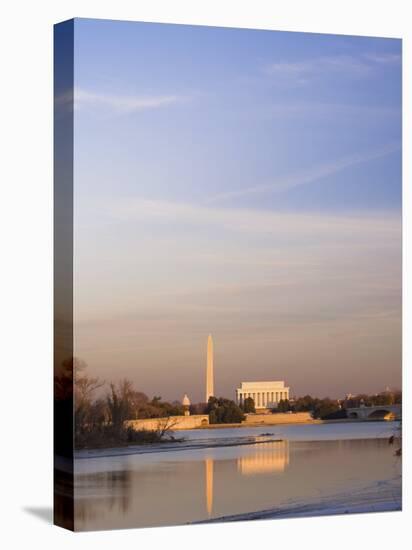 Potomac River, Licoln Memorial and Washington Monument, Washington Dc, USA-Michele Falzone-Stretched Canvas