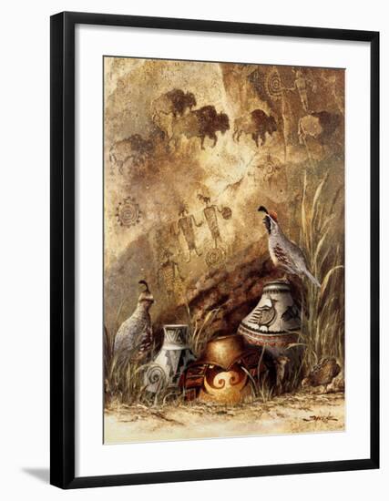 Pots and Quails-Alma Lee-Framed Art Print