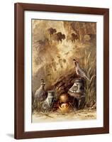 Pots and Quails-Alma Lee-Framed Art Print