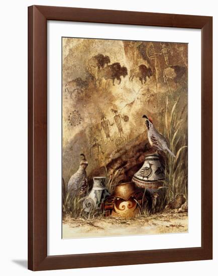 Pots and Quails-Alma Lee-Framed Art Print