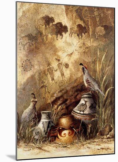 Pots and Quails-Alma Lee-Mounted Art Print