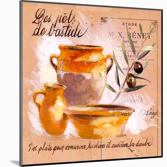 Pots bastide olive-Pascal Cessou-Mounted Art Print