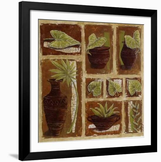 Pots Bruns et Feuillage Vert-Véronique Didier-Laurent-Framed Art Print