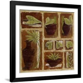 Pots Bruns et Feuillage Vert-Véronique Didier-Laurent-Framed Art Print