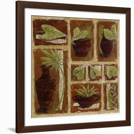 Pots Bruns et Feuillage Vert-Véronique Didier-Laurent-Framed Art Print