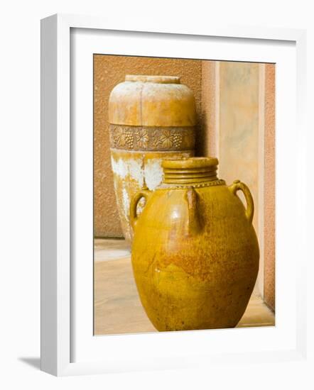 Pots on Display at Viansa Winery, Sonoma Valley, California, USA-Julie Eggers-Framed Photographic Print