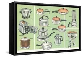 Pots, Pans, Kettles, Appliances-null-Framed Stretched Canvas