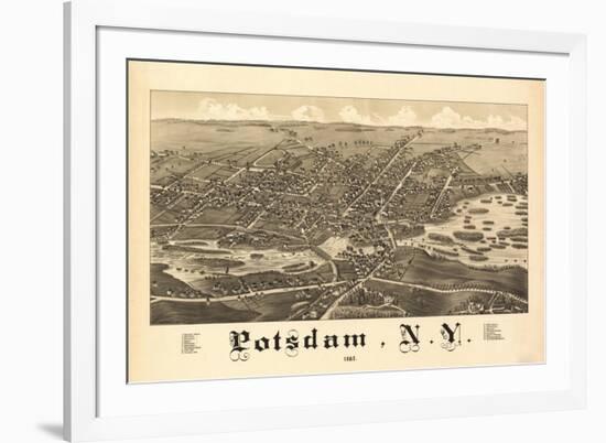 Potsdam, New York - Panoramic Map-Lantern Press-Framed Premium Giclee Print