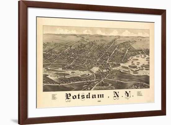 Potsdam, New York - Panoramic Map-Lantern Press-Framed Premium Giclee Print