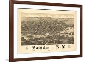 Potsdam, New York - Panoramic Map-Lantern Press-Framed Premium Giclee Print