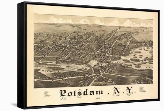 Potsdam, New York - Panoramic Map-Lantern Press-Framed Stretched Canvas