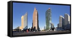 Potsdamer Platz Square with DB Tower, Sony Center and Kollhoff Turm Tower, Berlin, Germany-Markus Lange-Framed Stretched Canvas