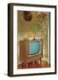 Potted Palm on TV Set-null-Framed Art Print