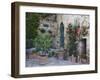 Potted Plants Decorate a Patio in Tuscany, Petroio, Italy-Dennis Flaherty-Framed Photographic Print