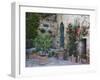 Potted Plants Decorate a Patio in Tuscany, Petroio, Italy-Dennis Flaherty-Framed Photographic Print