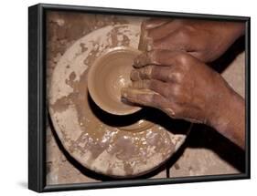 Potter Forms Clay Cup on Wheel, Morocco-Merrill Images-Framed Photographic Print