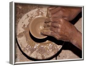 Potter Forms Clay Cup on Wheel, Morocco-Merrill Images-Framed Photographic Print