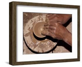 Potter Forms Clay Cup on Wheel, Morocco-Merrill Images-Framed Photographic Print