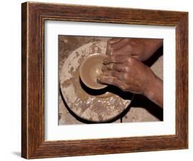 Potter Forms Clay Cup on Wheel, Morocco-Merrill Images-Framed Photographic Print