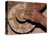 Potter Forms Clay Cup on Wheel, Morocco-Merrill Images-Stretched Canvas