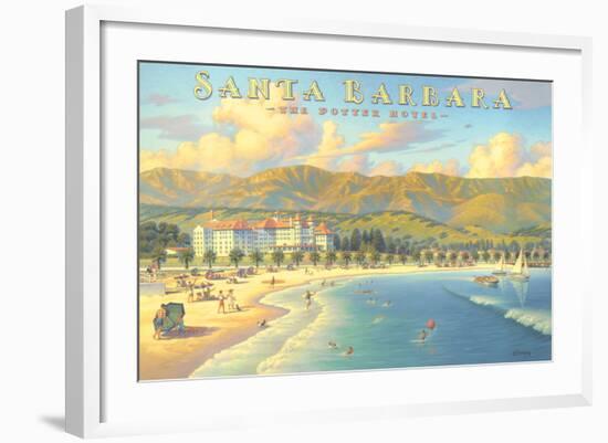 Potter Hotel Santa Barbara-Kerne Erickson-Framed Art Print