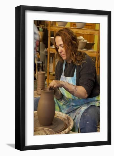 Potter Molds Mud Into Pots-Carol Highsmith-Framed Art Print