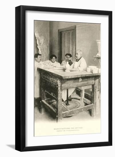 Potters Wheel at Sevres Factory-null-Framed Art Print