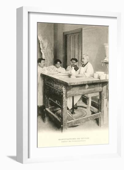 Potters Wheel at Sevres Factory-null-Framed Art Print