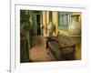 Pottery and Bench in House in Barranco Neighborhood, Lima, Peru-Merrill Images-Framed Photographic Print