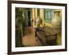 Pottery and Bench in House in Barranco Neighborhood, Lima, Peru-Merrill Images-Framed Photographic Print