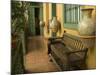 Pottery and Bench in House in Barranco Neighborhood, Lima, Peru-Merrill Images-Mounted Photographic Print