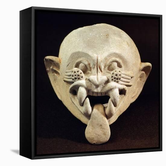 Pottery Feline Mask, Artifact Originating from La Tolita-null-Framed Stretched Canvas