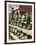 Pottery for Sale, Amazrou, Draa Valley, Morocco-Walter Bibikow-Framed Photographic Print