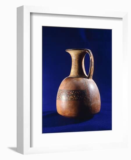 Pottery Jug Showing Geometric Decorations Originating from Peru-null-Framed Giclee Print