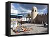 Pottery Shop Display Outside the Great Mosque, Place De La Grande Mosque, Medina, Sousse, Tunisia-Dallas & John Heaton-Framed Stretched Canvas