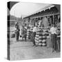 Pottery Shop on a Street in Mandalay, Burma, 1908-null-Stretched Canvas