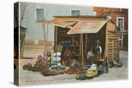 Pottery Stand in Chihuahua, Mexico-null-Stretched Canvas