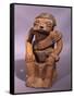 Pottery Statue Depicting a Figure Chewing Coca, Artifact Originating from Colombia-null-Framed Stretched Canvas