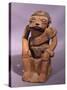 Pottery Statue Depicting a Figure Chewing Coca, Artifact Originating from Colombia-null-Stretched Canvas