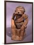 Pottery Statue Depicting a Figure Chewing Coca, Artifact Originating from Colombia-null-Framed Giclee Print
