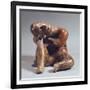 Pottery Statue Depicting a Man Sleeping, Artifact Originating from the State of Colima-null-Framed Giclee Print