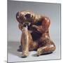 Pottery Statue Depicting a Man Sleeping, Artifact Originating from the State of Colima-null-Mounted Giclee Print