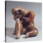 Pottery Statue Depicting a Man Sleeping, Artifact Originating from the State of Colima-null-Stretched Canvas